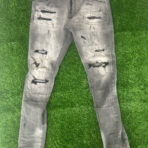 Distressed Gray Jeans for Men